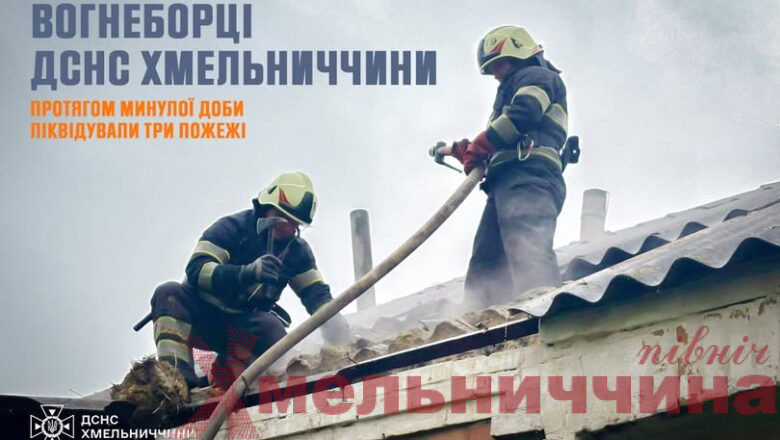 Рятувальники Хмельниччини оперативно ліквідували три пожежі за добу
